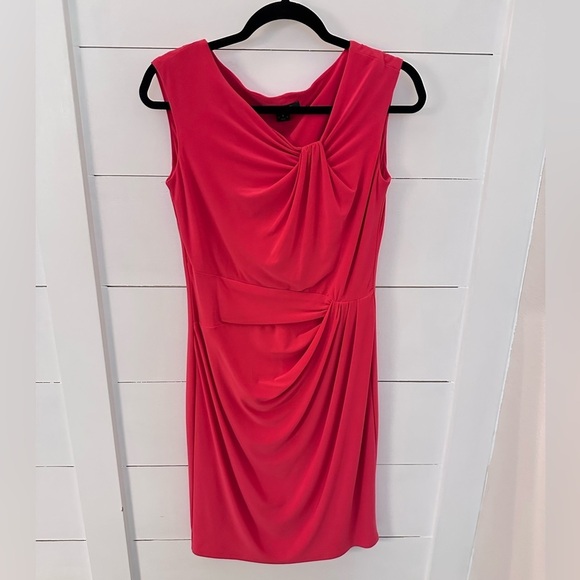 Lauren Ralph Lauren Dresses & Skirts - LAUREN RALPH LAUREN 6 Rose red twist chest sleeveless midi polyester midi dress